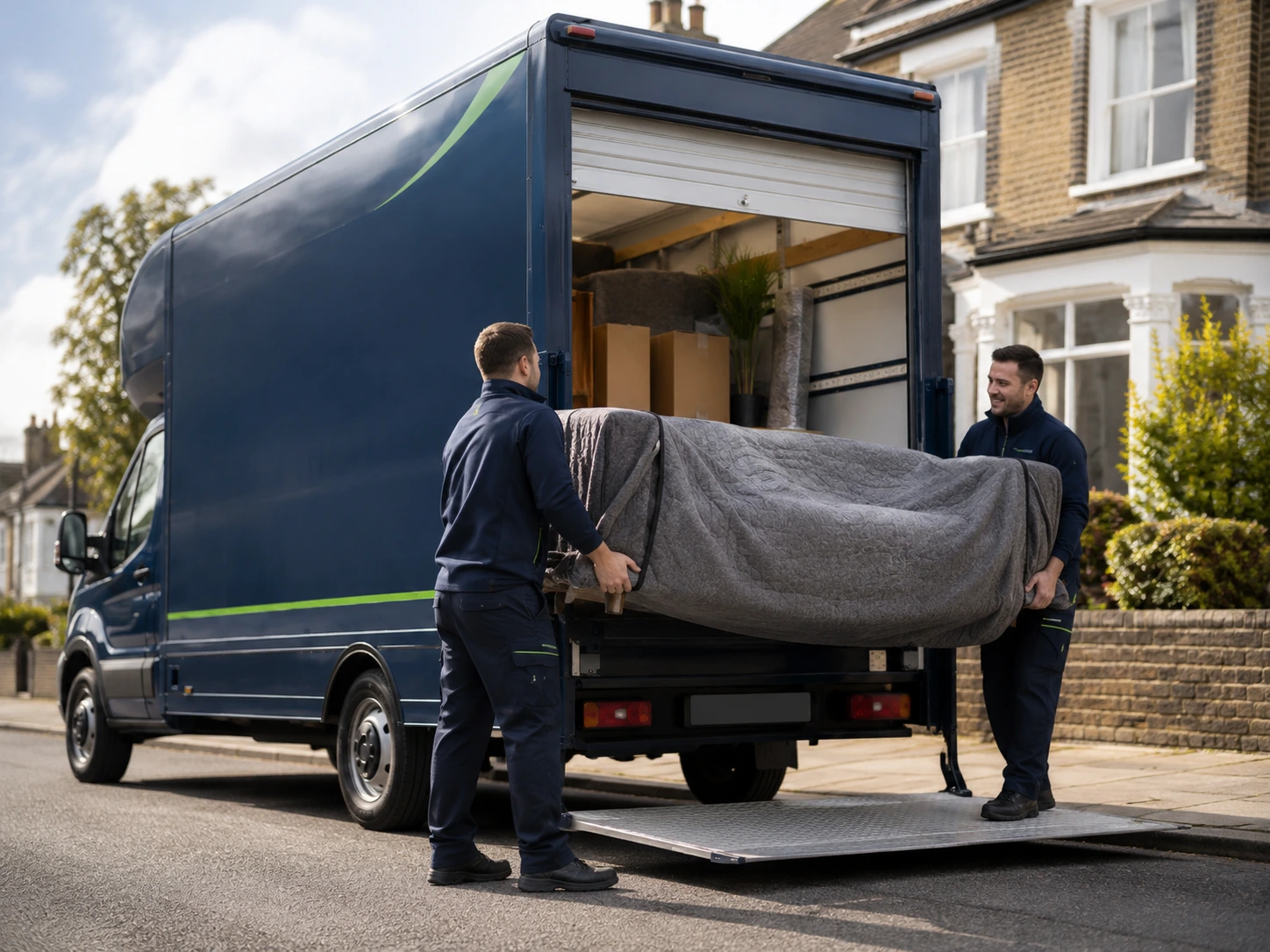 Ascot Management man and van loading furniture for a customer in Glasgow